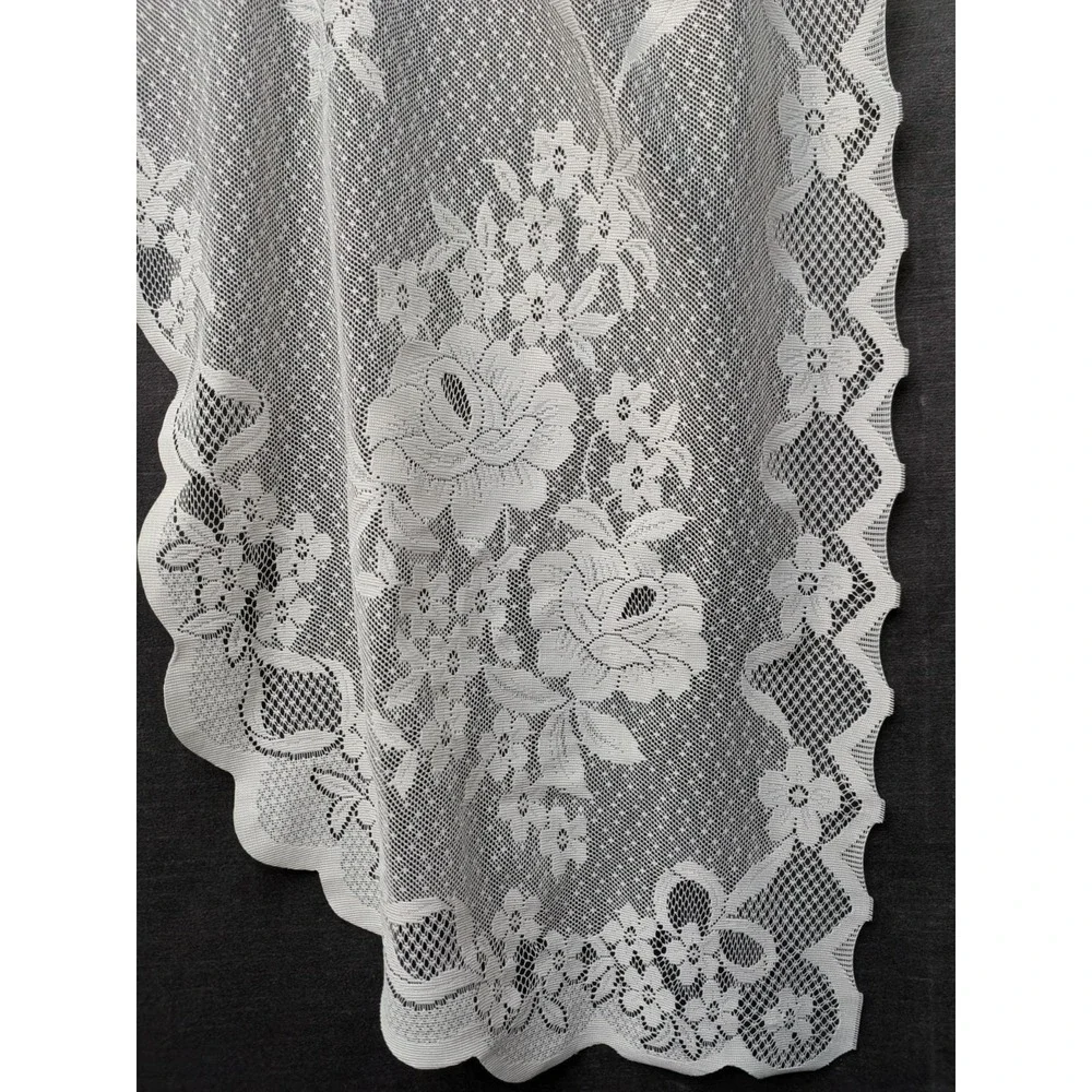 Vintage Cafe Curtain Lace Tiered Valance One Piece Bow Coquette Cottage Core